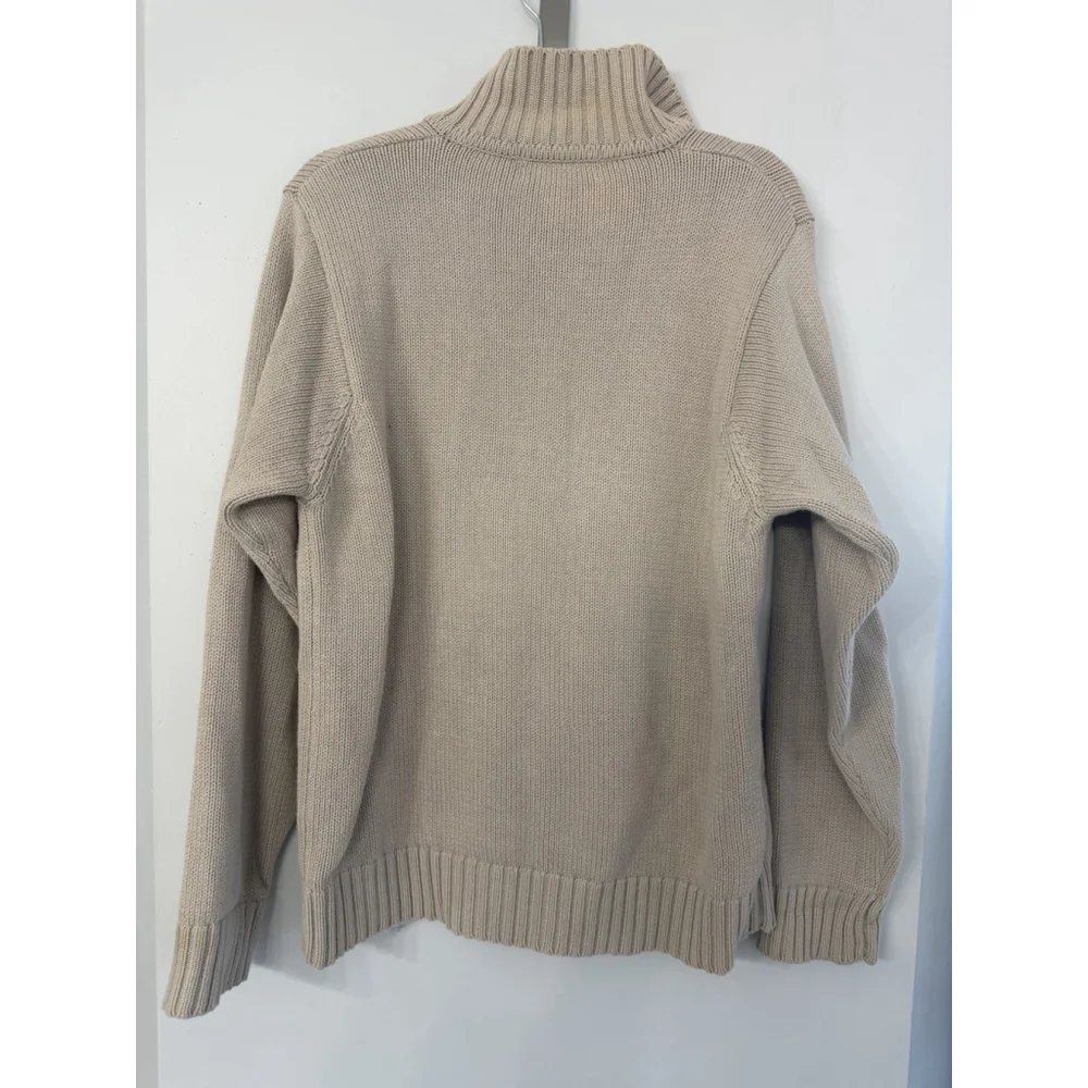 Ralph Lauren Blue Label Men’s Small Beige Open Collared Sweater Vintage Y2K EUC - Picture 3 of 6